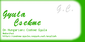 gyula csekme business card